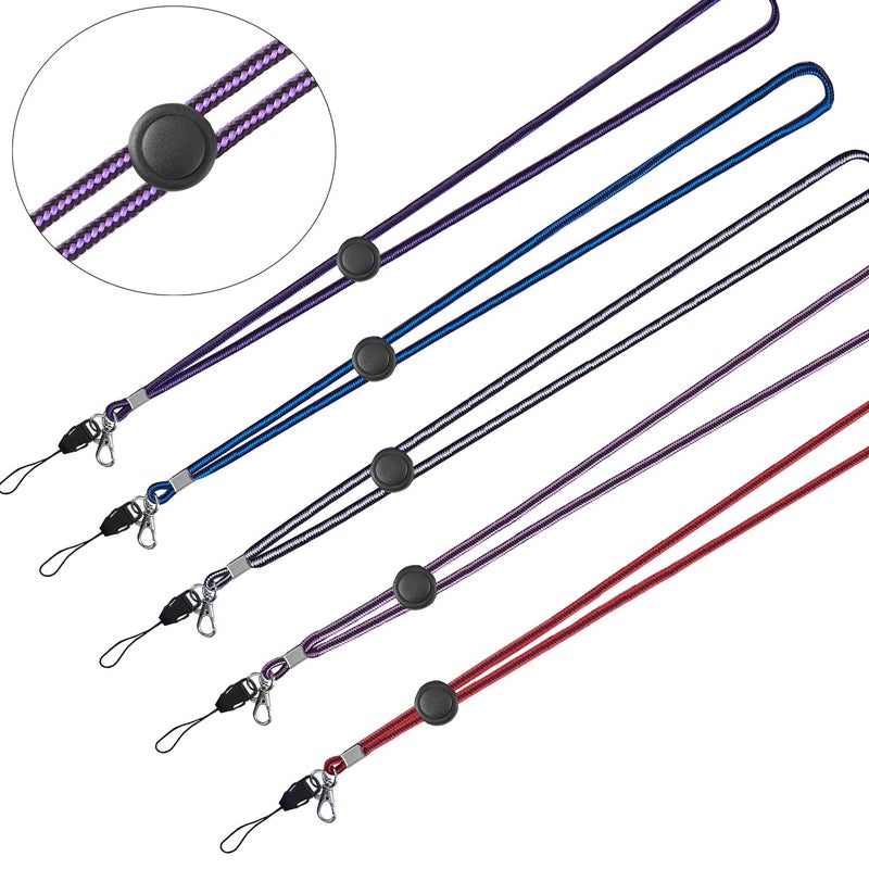YOUOWO 5 Pack Circle Lanyards with Vertical ID Badge Holder Adjustable Neck Coloured Lanyard for Women Keys Cruise Office - Image 5